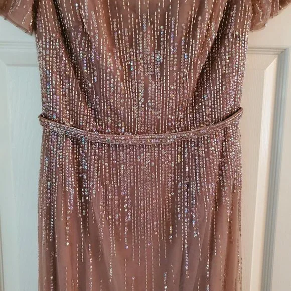 Montage by Mon Cheri Dark Taupe beaded gown - Picture 4 of 13